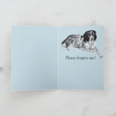 美しいブラック＆ホワイトのスプリンガー　ごめんなさい カード (内部)