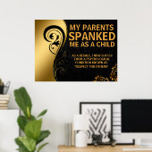 美しいブラック/金ゴールドデザイン渦巻き ポスター (ホームオフィス)