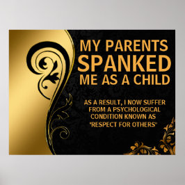 美しいブラック/金ゴールドデザイン渦巻き ポスター