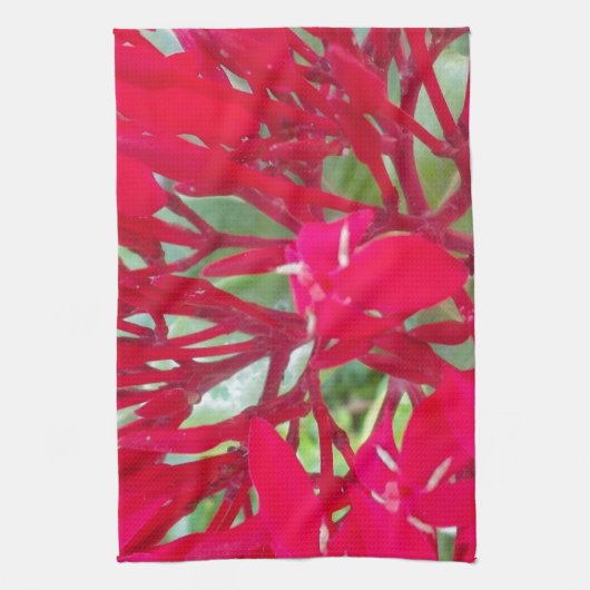 美しいブラッドフラワーミルクウィードアートプリント/グラフィック キッチンタオル (縦)