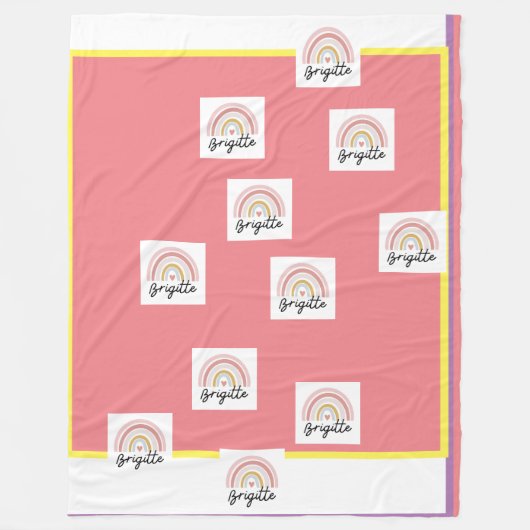 美しいブリジットとレインボーフリースブランケット。 フリースブランケット (正面)