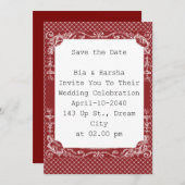 美しいブルゴーニュのカード 招待状 (正面/裏面)