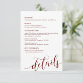 美しいブルゴーニュの台本、私たちの結婚詳細 エンクロージャーカード (スタンド正面)