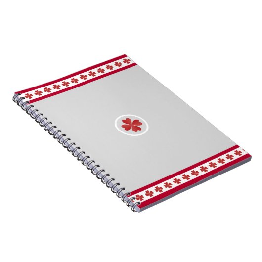 美しいブルゴーニュハートパターン ノートブック (右側)
