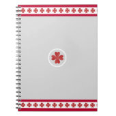 美しいブルゴーニュハートパターン ノートブック (正面)