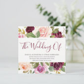 美しいブルゴーニュピンクベリー結婚フローラ 招待状 (スタンド正面)