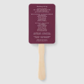 美しいブルゴーニュフローラ結婚式 プログラムハンドファン ハンドファン (裏面)