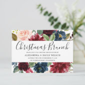 美しいブルゴーニュレッドフローラクリスマスブランチ 招待状 (スタンド正面)