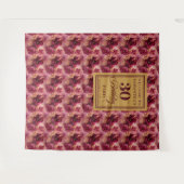 美しいブルゴーニュ赤面金ゴールドボホ30歳の誕生日 タペストリー (正面(横))