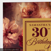 美しいブルゴーニュ赤面金ゴールド水彩30th スタンダードカクテルナプキン