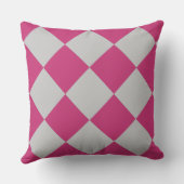 美しいブルゴーニュ&グレーダイヤモンドパターン クッション (裏面)