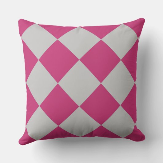 美しいブルゴーニュ&グレーダイヤモンドパターン クッション (裏面)