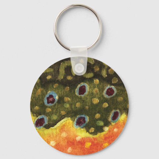 美しいブルックマス釣り キーホルダー (正面)