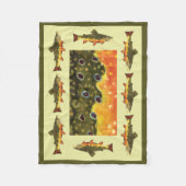 美しいブルックマス釣り フリースブランケット (正面)