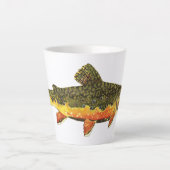 美しいブルック·トラウト·フライ·フィッシング カフェラテマグ (正面)