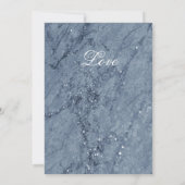 美しいブルーとホワイトの大理石模様のウェディング 案内状 (裏面)