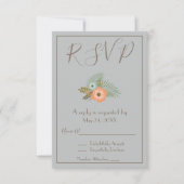 美しいブルーの出欠確認 招待状 (正面)