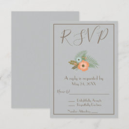 美しいブルーの出欠確認 招待状