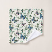 美しいブルーの蝶の花嫁シャワー バスタオルセット (ウォッシュタオル)