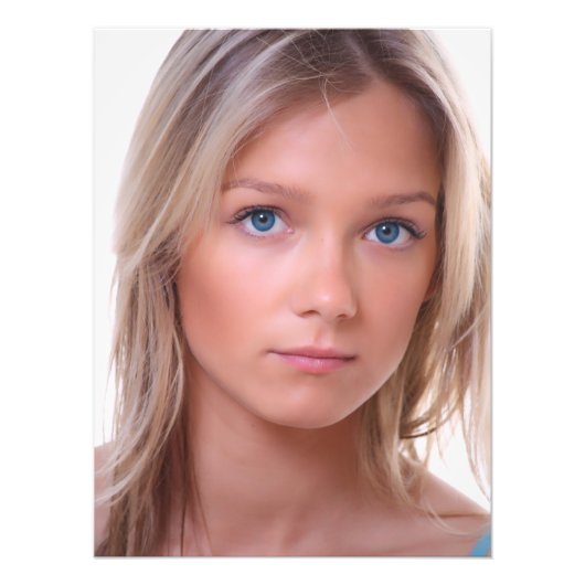 美しいブルーアイブロンド髪の少女 フォトプリント            (正面)