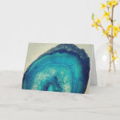 美しいブルーアゲートジオード・母の日 カード (黄色い花)