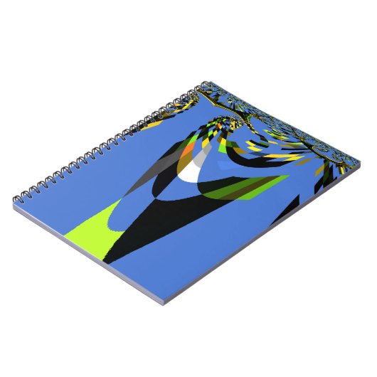 美しいブルーアフリカトライバルモチーフ柄アートプリント ノートブック (左側)