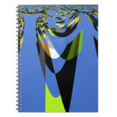 美しいブルーアフリカトライバルモチーフ柄アートプリント ノートブック (正面)