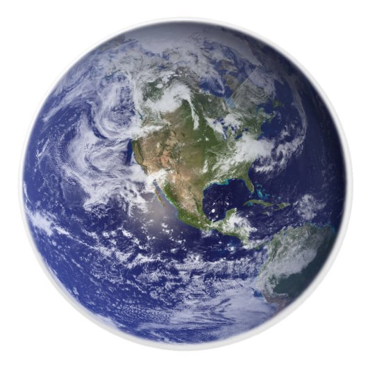 美しいブルーアース太陽のシステムプラネットホーム セラミックノブ (正面)