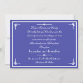 美しいブルーエレガントのクラシックシック日付を保存 案内状 (裏面)