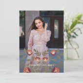 美しいブルーキンセアニェラフェスタありがとう写真 招待状 (スタンド正面)