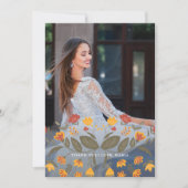 美しいブルーキンセアニェラフェスタありがとう写真 招待状 (正面)