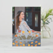 美しいブルーキンセアニェラフェスタありがとう写真 招待状 (スタンド正面)