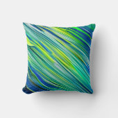 美しいブルーグリーンリニアシスタイリッシュック クッション (正面)