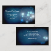 美しいブルーグローフラワーズビジネスカード 名刺 (正面/裏面)