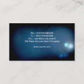 美しいブルーグローフラワーズビジネスカード 名刺 (裏面)