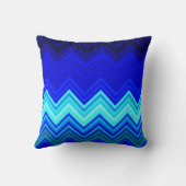 美しいブルーシェブロン装飾枕 クッション (裏面)