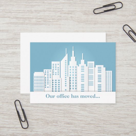 美しいブルーシティスカイライン住所の変更 名刺 (正面/裏面インサイチュ)