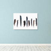 美しいブルージェイの羽 キャンバスプリント (インサイチュ (ウッドフロア))