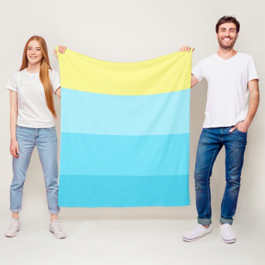 美しいブルーストライプフリース- 3サイズ利用可能 フリースブランケット (インサイチュ)