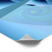 美しいブルースパイラルフ素晴らしラクタルアート ポスター (角)