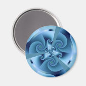 美しいブルースパイラルフ素晴らしラクタルアート マグネット (正面/裏面)