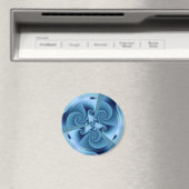 美しいブルースパイラルフ素晴らしラクタルアート マグネット (インサイチュ (食洗機))