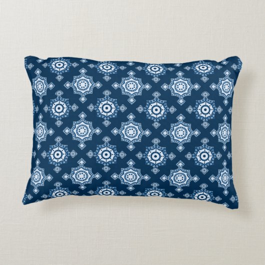 美しいブルース |明クラシックるい青 アクセントクッション (裏面)