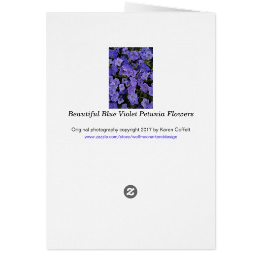 美しいブルーバイオレットペチュニアの花の写真 (裏面)