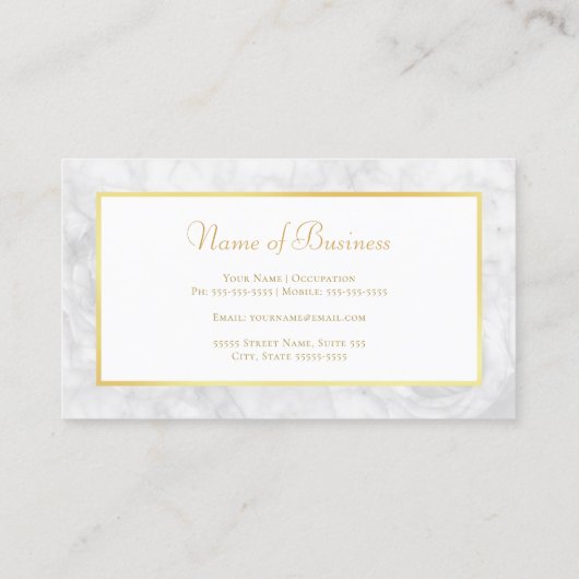 美しいブルーバタフライエレガントバラホワイトマーブル 名刺 (裏面)