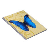 美しいブルーバタフライヴィンテージアート ノートブック (右側)