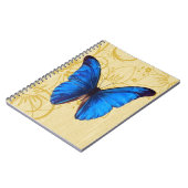 美しいブルーバタフライヴィンテージアート ノートブック (左側)