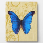 美しいブルーバタフライヴィンテージアート フォトプラーク (正面)