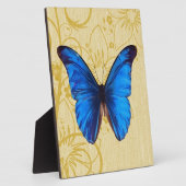 美しいブルーバタフライヴィンテージアート フォトプラーク (側面)