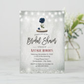 美しいブルーバラドームウィンターフローラブライダルシャワー 招待状 (スタンド正面)